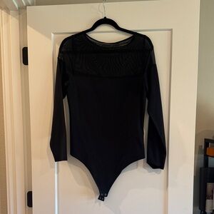 Abercrombie & Fitch Black Mesh Detail Bodysuit